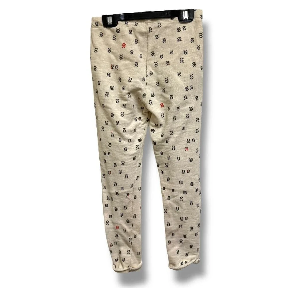 Zara Girls Cream‎ Gray Orange Sweatpants Arrow Design Cuffed Jogger 9/10